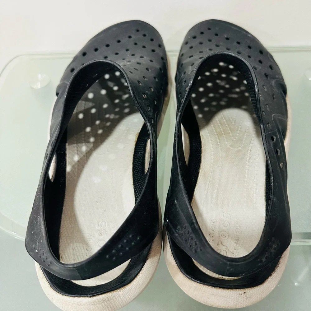 Crocs Sling Back Sandal Shoes Men's 11‎ Black Slip On Casual Comfort Closed Toe